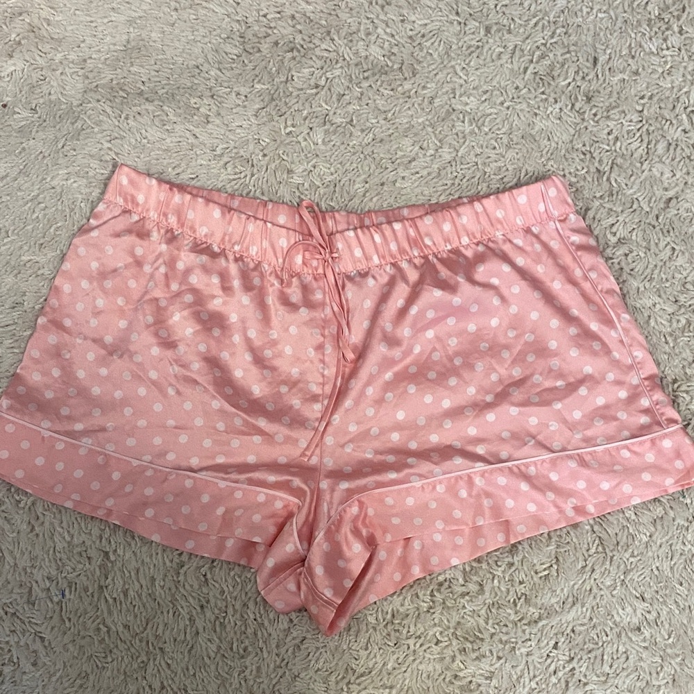 Victoria's Secret Pink Polka Dot Satin Pajama Shorts size XL